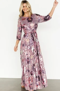 Discount Baltic Born Destiny Sequin Maxi Dress | Lilac Floral LilacFloral