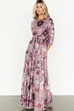 Discount Baltic Born Destiny Sequin Maxi Dress | Lilac Floral LilacFloral