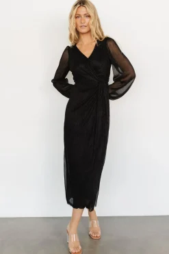 Hot Baltic Born Devlyn Pleated Dress | Black Shimmer BlackShimmer