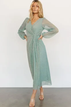 Hot Baltic Born Devlyn Pleated Dress | Blue Sage Shimmer BlueSageShimmer