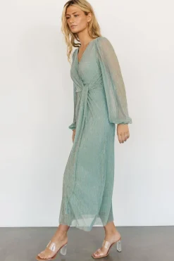 Hot Baltic Born Devlyn Pleated Dress | Blue Sage Shimmer BlueSageShimmer