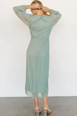 Hot Baltic Born Devlyn Pleated Dress | Blue Sage Shimmer BlueSageShimmer