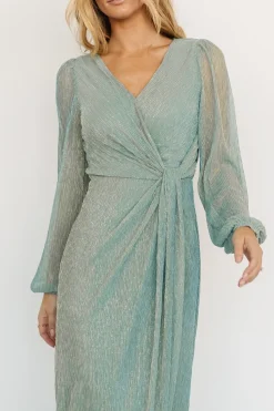 Hot Baltic Born Devlyn Pleated Dress | Blue Sage Shimmer BlueSageShimmer