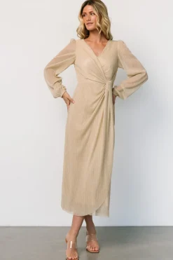 Best Baltic Born Devlyn Pleated Dress | Golden Shimmer GoldenShimmer