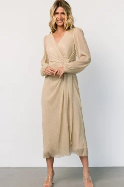 Best Baltic Born Devlyn Pleated Dress | Golden Shimmer GoldenShimmer