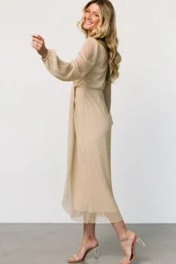 Best Baltic Born Devlyn Pleated Dress | Golden Shimmer GoldenShimmer