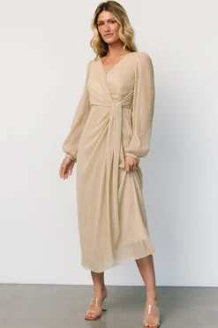 Best Baltic Born Devlyn Pleated Dress | Golden Shimmer GoldenShimmer