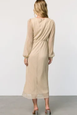 Best Baltic Born Devlyn Pleated Dress | Golden Shimmer GoldenShimmer
