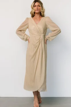 Best Baltic Born Devlyn Pleated Dress | Golden Shimmer GoldenShimmer