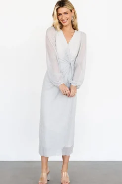 Best Baltic Born Devlyn Pleated Dress | Silver Shimmer SilverShimmer