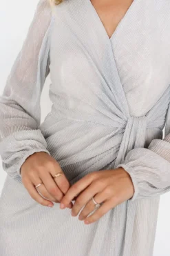 Best Baltic Born Devlyn Pleated Dress | Silver Shimmer SilverShimmer