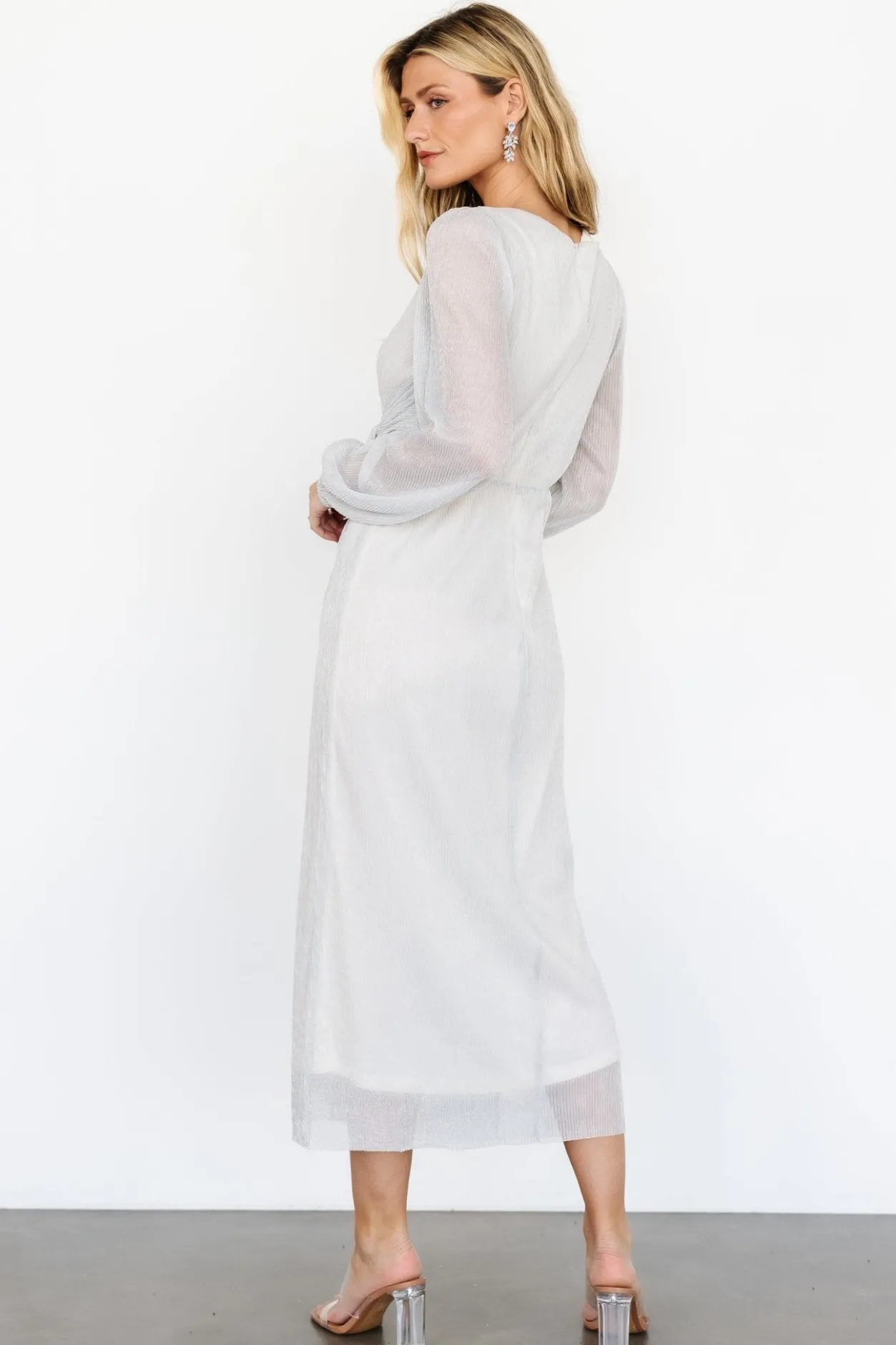 Best Baltic Born Devlyn Pleated Dress | Silver Shimmer SilverShimmer