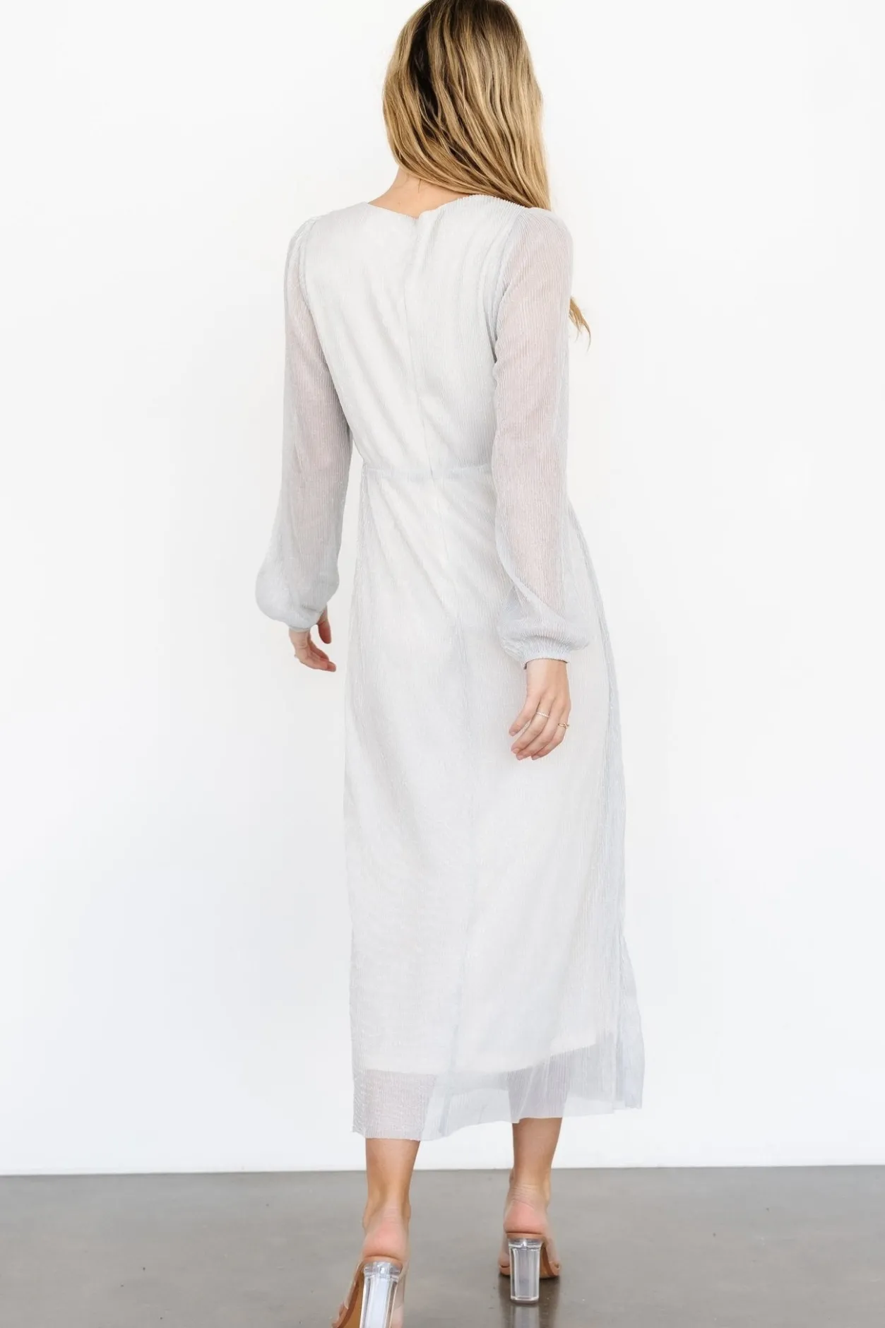 Best Baltic Born Devlyn Pleated Dress | Silver Shimmer SilverShimmer
