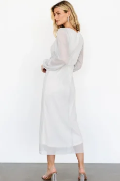 Best Baltic Born Devlyn Pleated Dress | Silver Shimmer SilverShimmer