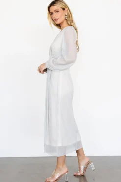 Best Baltic Born Devlyn Pleated Dress | Silver Shimmer SilverShimmer
