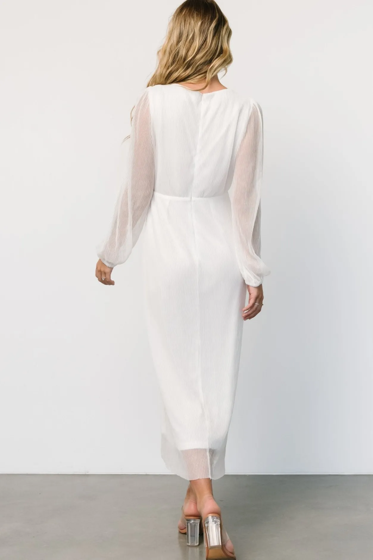 Sale Baltic Born Devlyn Pleated Dress | White Shimmer WhiteShimmer