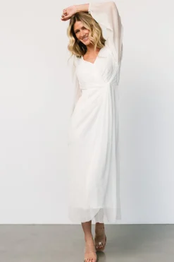 Sale Baltic Born Devlyn Pleated Dress | White Shimmer WhiteShimmer
