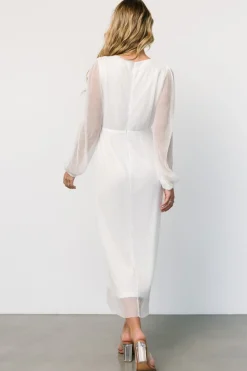 Sale Baltic Born Devlyn Pleated Dress | White Shimmer WhiteShimmer