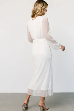 Sale Baltic Born Devlyn Pleated Dress | White Shimmer WhiteShimmer