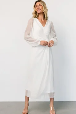 Sale Baltic Born Devlyn Pleated Dress | White Shimmer WhiteShimmer