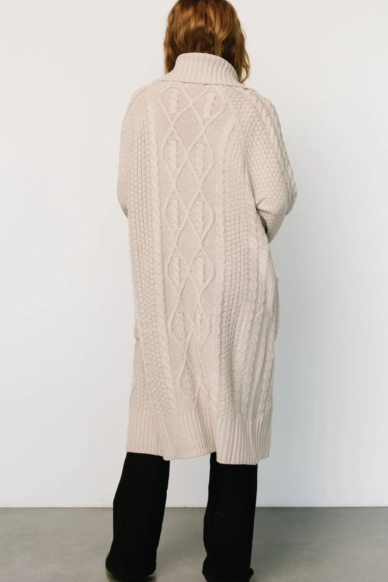 New Baltic Born Devon Cable Knit Cardigan | Oatmeal