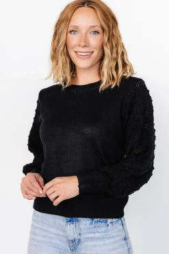 New Baltic Born Devri Pointelle Sweater | Black