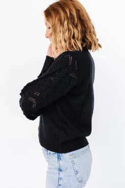 New Baltic Born Devri Pointelle Sweater | Black