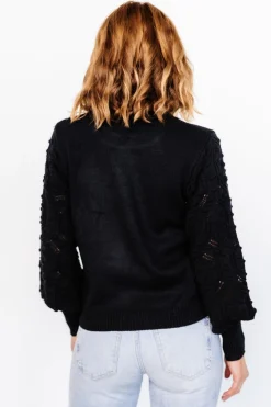 New Baltic Born Devri Pointelle Sweater | Black