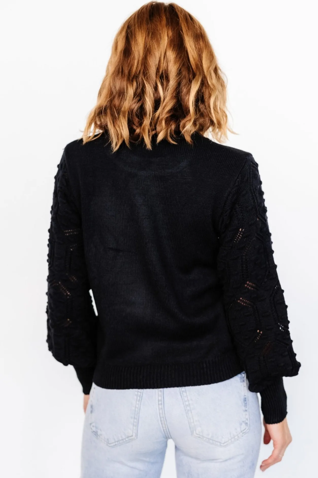 New Baltic Born Devri Pointelle Sweater | Black