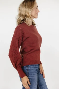 New Baltic Born Devri Pointelle Sweater | Rust