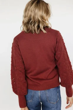 New Baltic Born Devri Pointelle Sweater | Rust