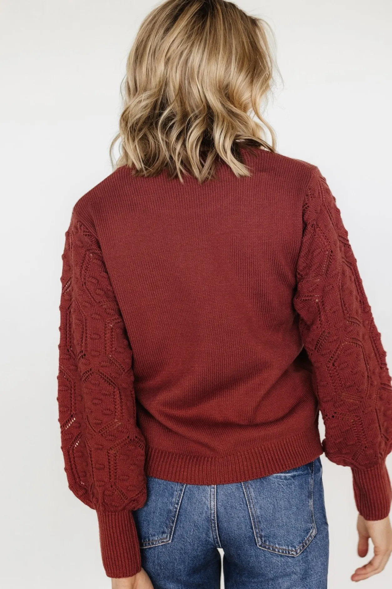 New Baltic Born Devri Pointelle Sweater | Rust