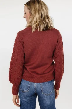 New Baltic Born Devri Pointelle Sweater | Rust