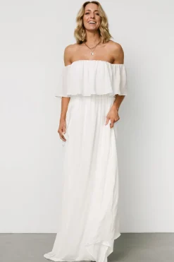 Sale Baltic Born Diana Off Shoulder Maxi Dress | Off White OffWhite