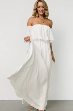 Sale Baltic Born Diana Off Shoulder Maxi Dress | Off White OffWhite