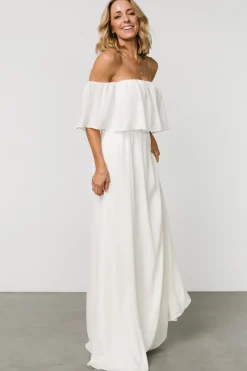 Sale Baltic Born Diana Off Shoulder Maxi Dress | Off White OffWhite