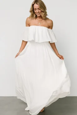 Sale Baltic Born Diana Off Shoulder Maxi Dress | Off White OffWhite