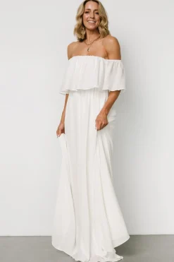 Sale Baltic Born Diana Off Shoulder Maxi Dress | Off White OffWhite