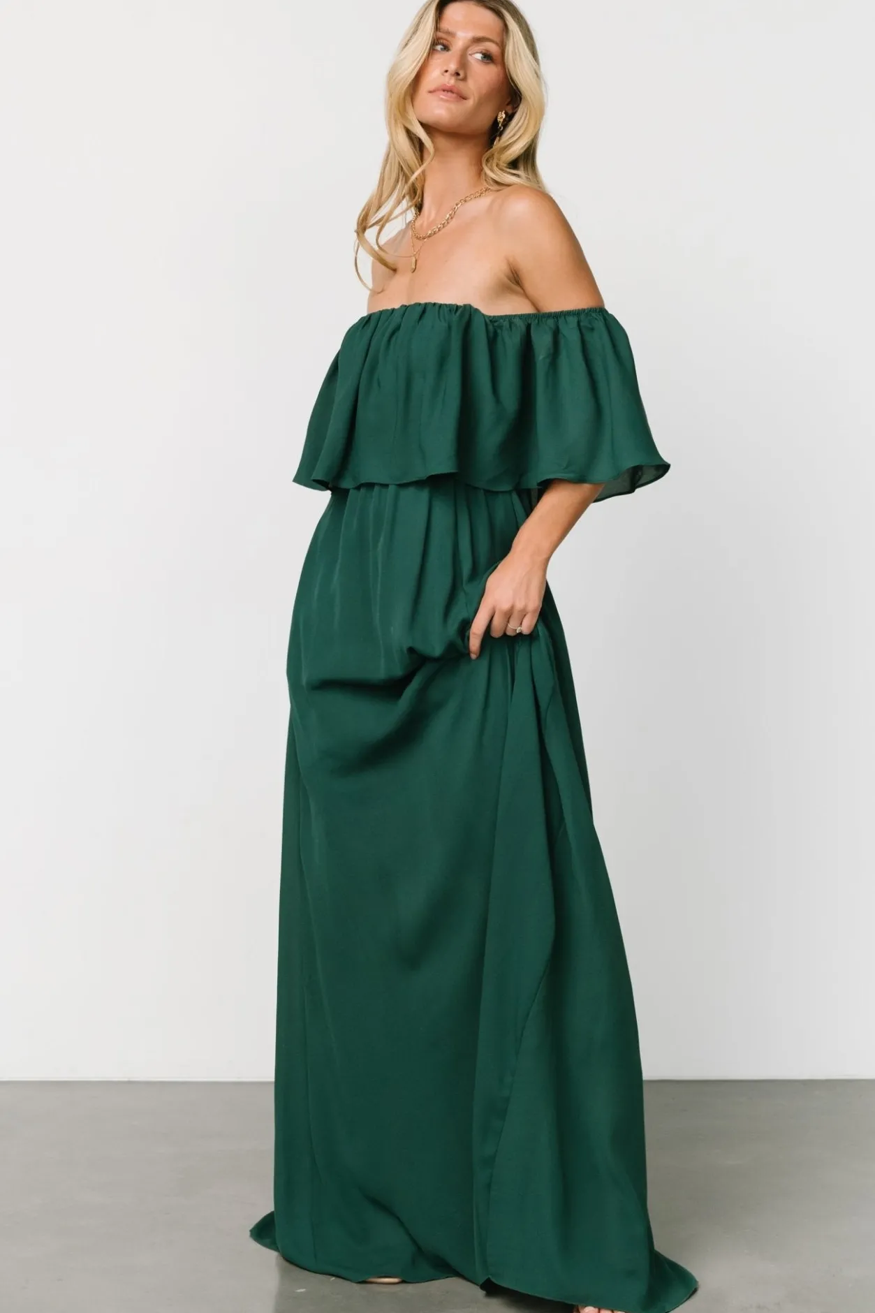 Discount Baltic Born Diana Off Shoulder Maxi Dress | Emerald