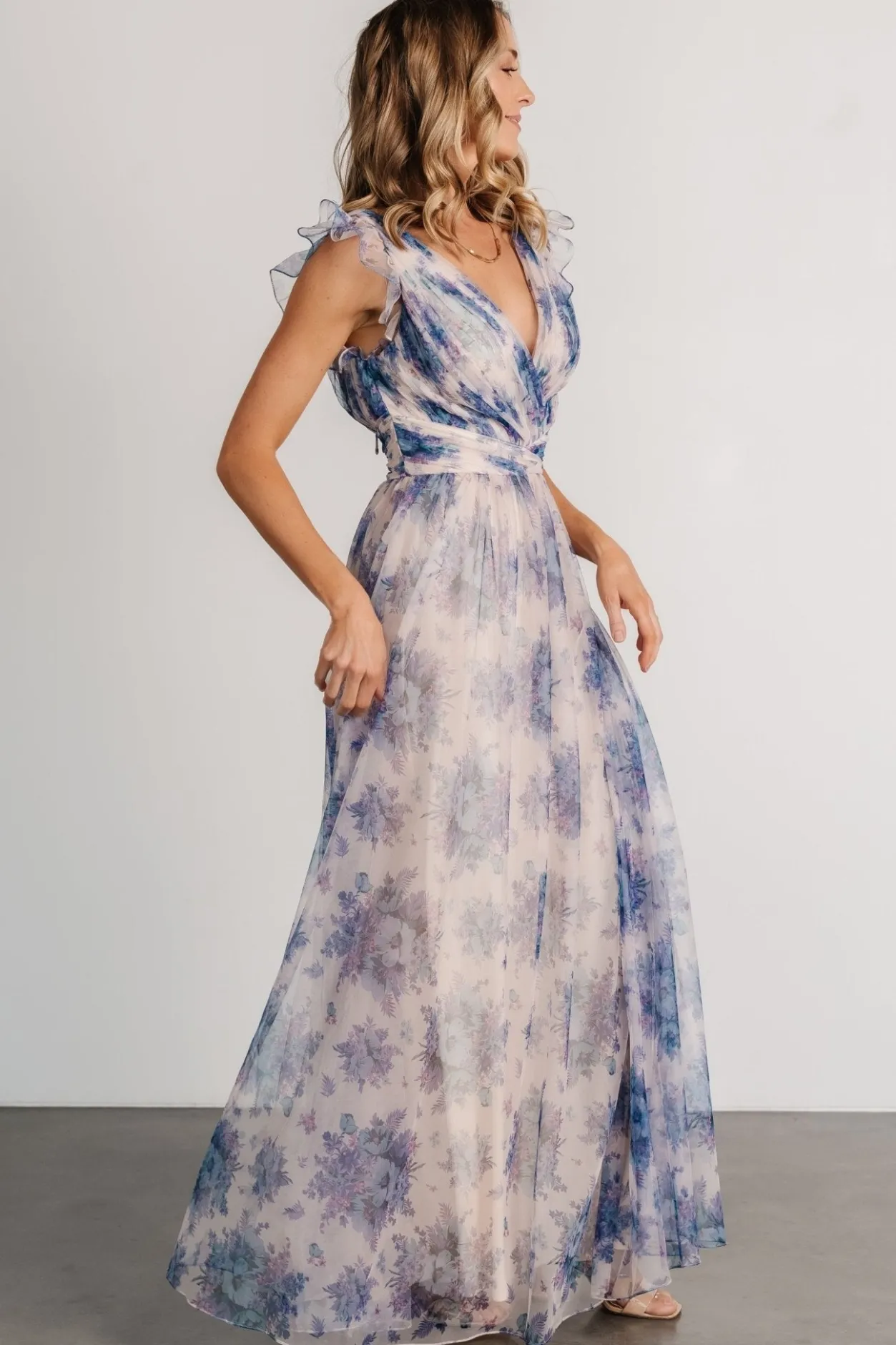 New Baltic Born Dimitra Maxi Dress | Natural + Slate Floral Natural+SlateFloral