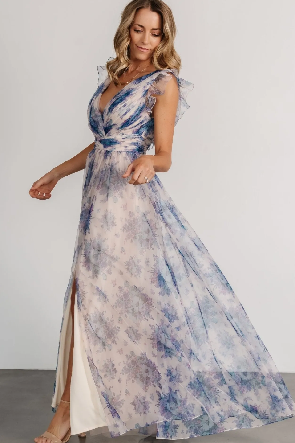 New Baltic Born Dimitra Maxi Dress | Natural + Slate Floral Natural+SlateFloral