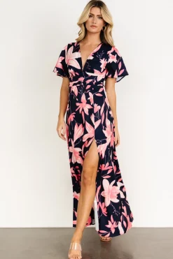 Fashion Baltic Born Dina Maxi Dress | Navy + Pink Floral Navy+PinkFloral