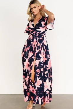 Fashion Baltic Born Dina Maxi Dress | Navy + Pink Floral Navy+PinkFloral