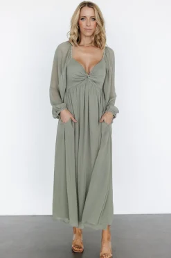 Hot Baltic Born Dione Midi Dress | Dusty Olive DustyOlive