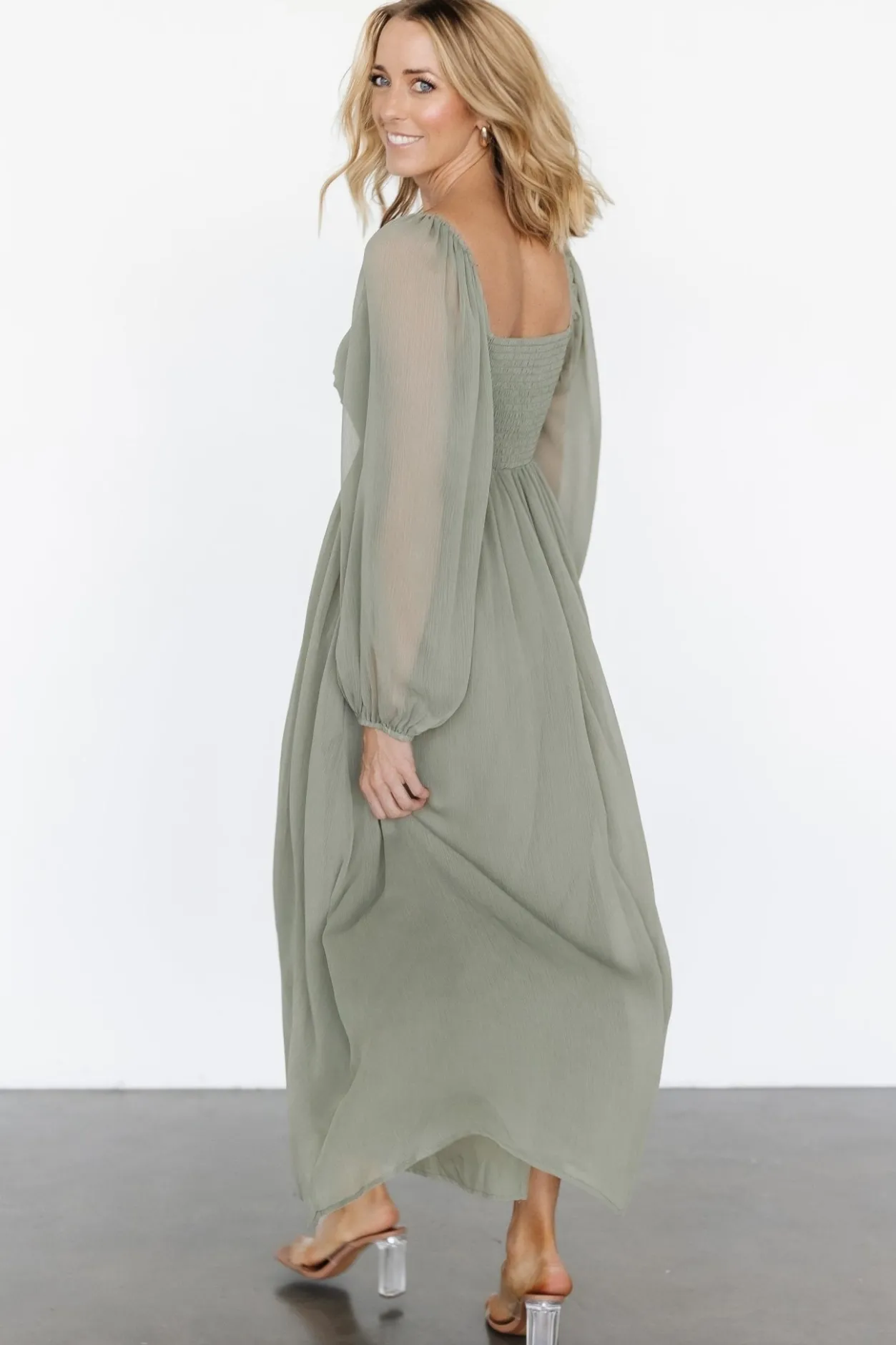 Hot Baltic Born Dione Midi Dress | Dusty Olive DustyOlive