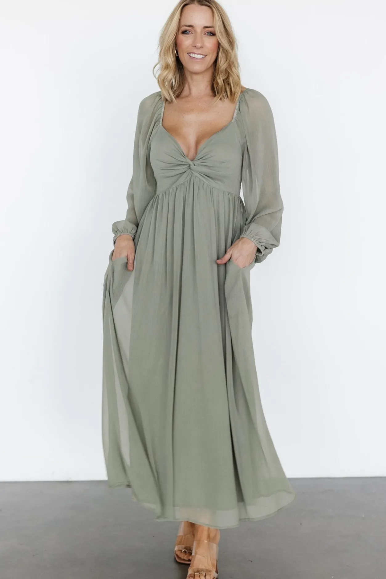 Hot Baltic Born Dione Midi Dress | Dusty Olive DustyOlive