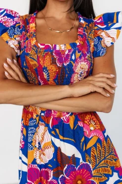 New Baltic Born Dominique Midi Dress | Cobalt + Fuchsia Multi Cobalt+FuchsiaMulti