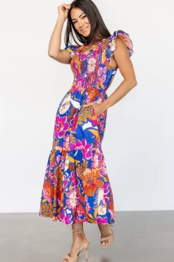 New Baltic Born Dominique Midi Dress | Cobalt + Fuchsia Multi Cobalt+FuchsiaMulti