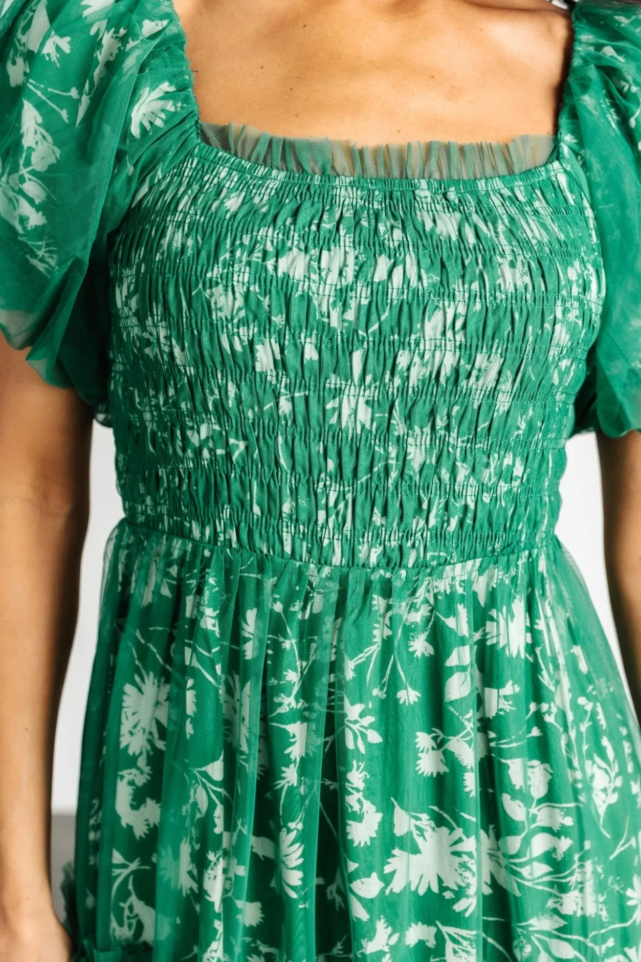 Discount Baltic Born Doria Tulle Floral Maxi Dress | Green