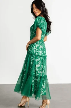 Discount Baltic Born Doria Tulle Floral Maxi Dress | Green